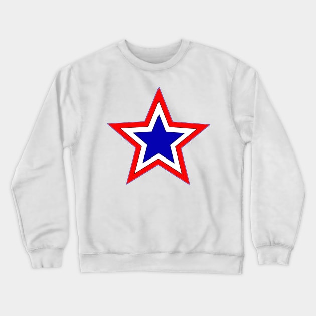 red white and blue star Crewneck Sweatshirt by HollyMayCreates